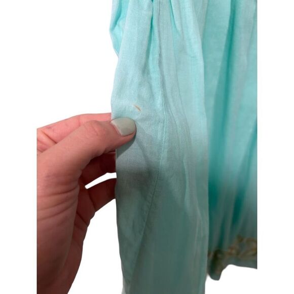 Tommy Bahama Turquoise Floral Embroidered Pleated Knee-Length Skirt Size 4 - Picture 5 of 9